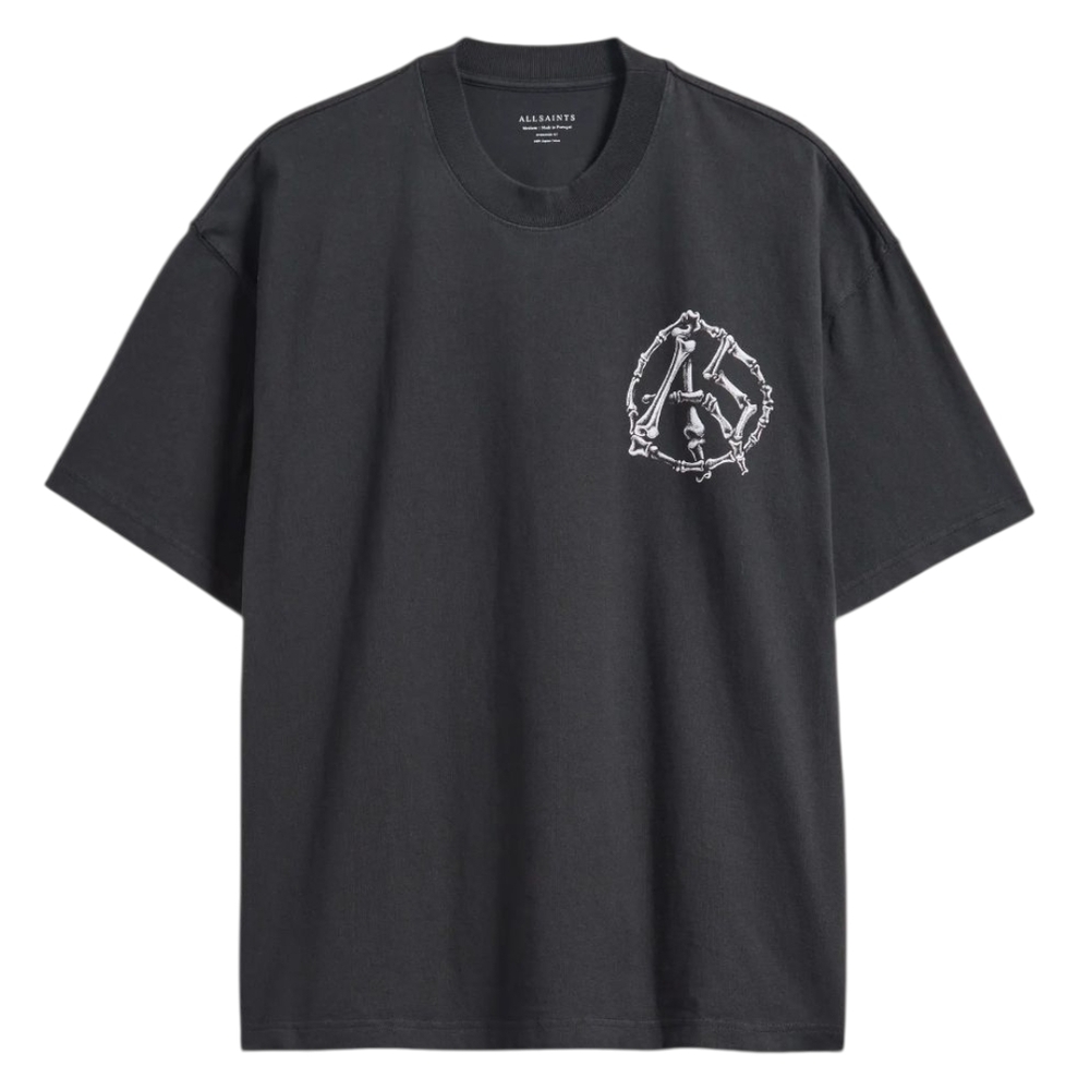 Allsaints Skeleton Print Graphic Cotton Oversized T-Shirt S NWOT